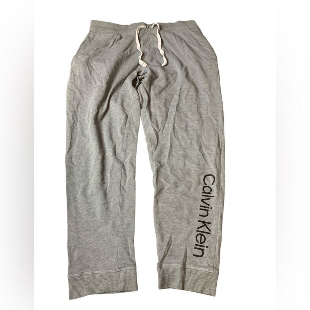 Calvin Klein Grey Logo Cropped Jogger Sweatpants Women's L/G